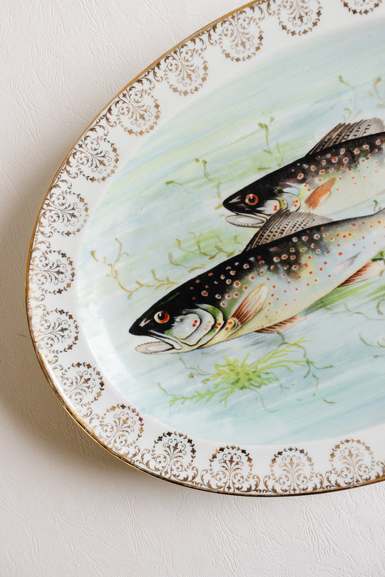 antique limoges france fish serving platter