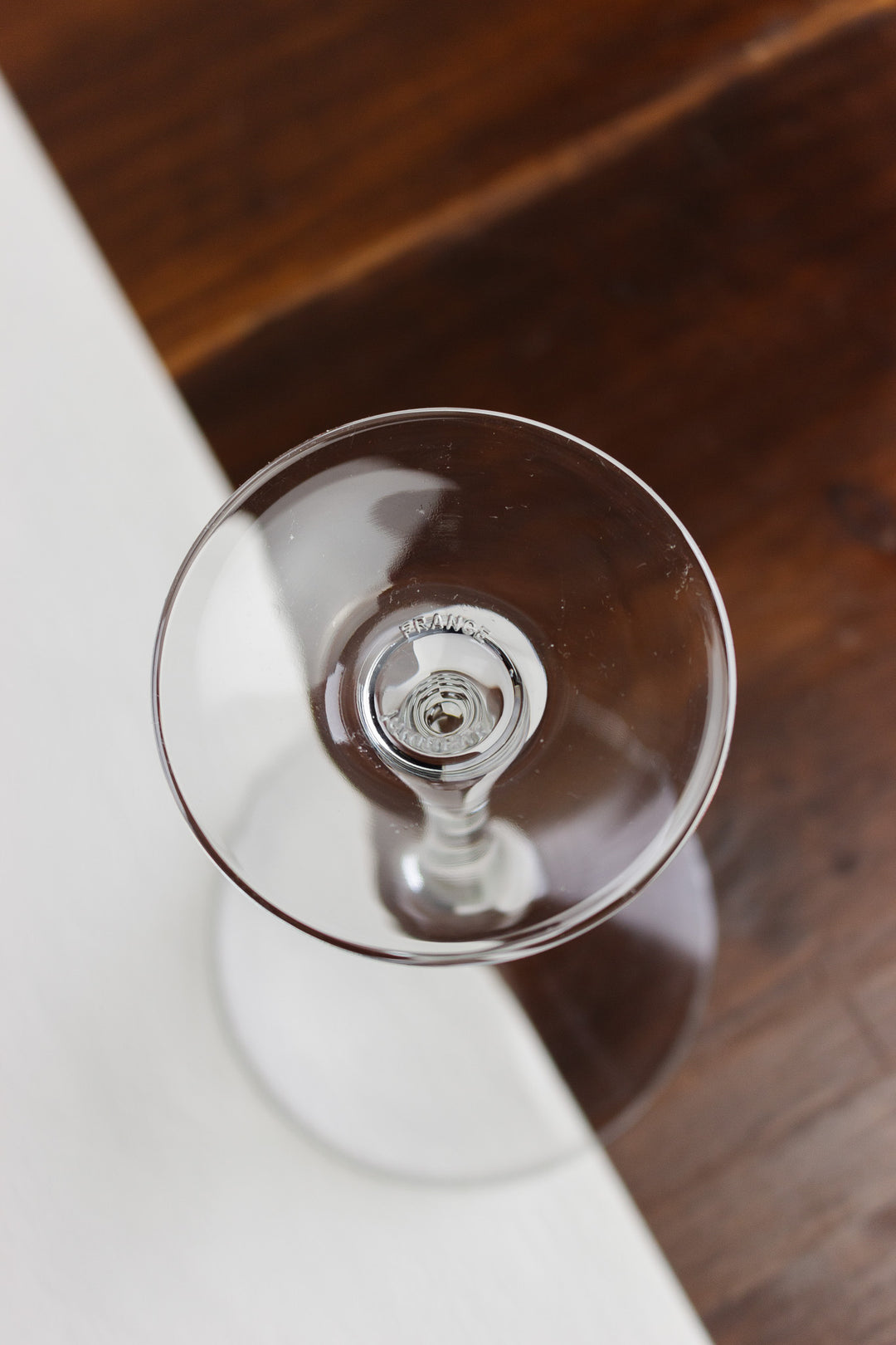 set of 4 vintage french crystal martini glasses