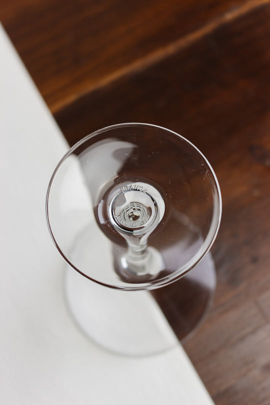 set of 4 vintage french crystal martini glasses