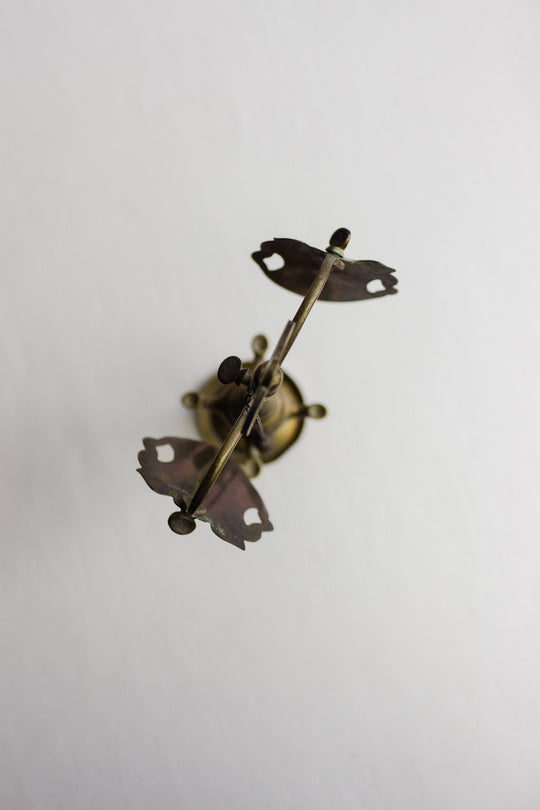 rare complete antique brass lucerne oil lamp with original tools and reflectors