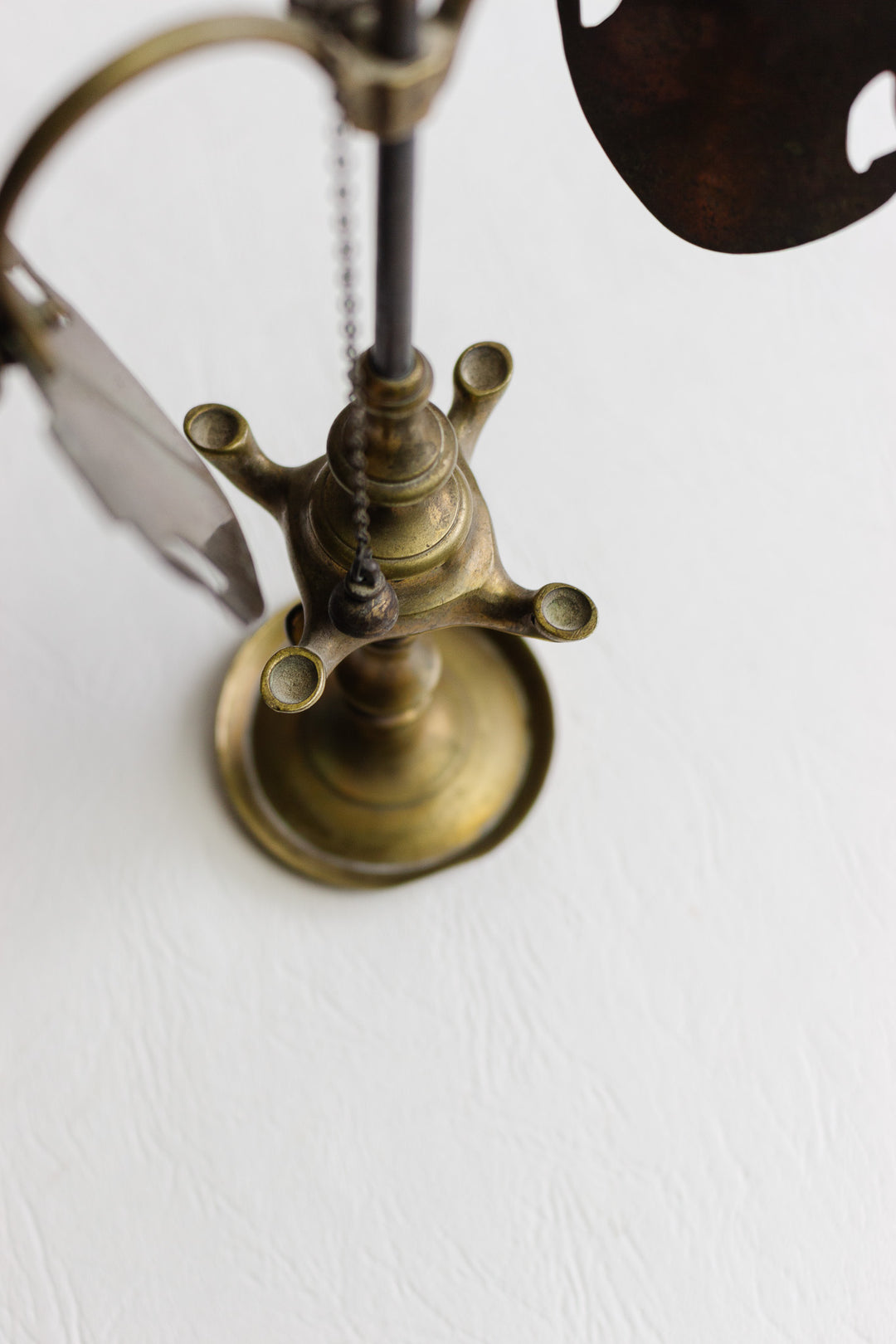 rare complete antique brass lucerne oil lamp with original tools and reflectors