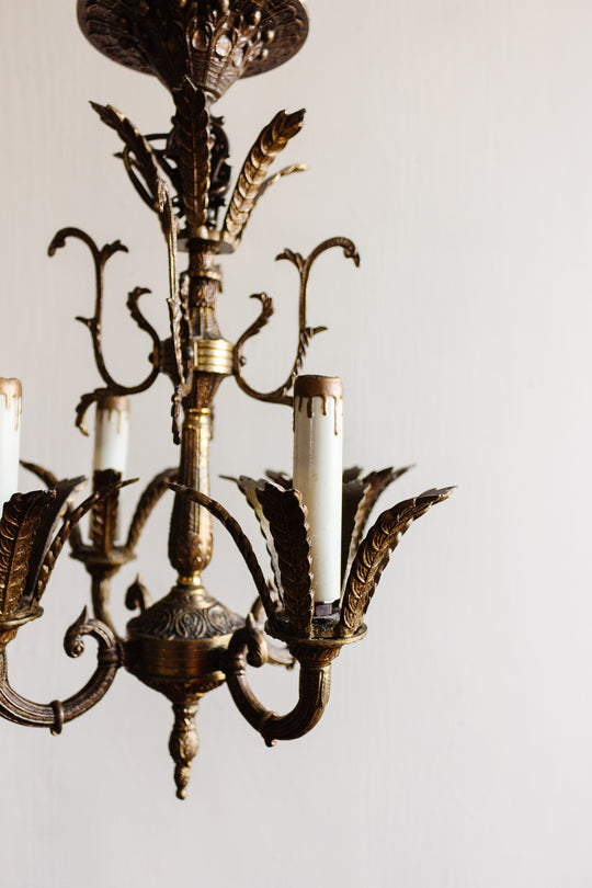 vintage Spanish brass chandelier