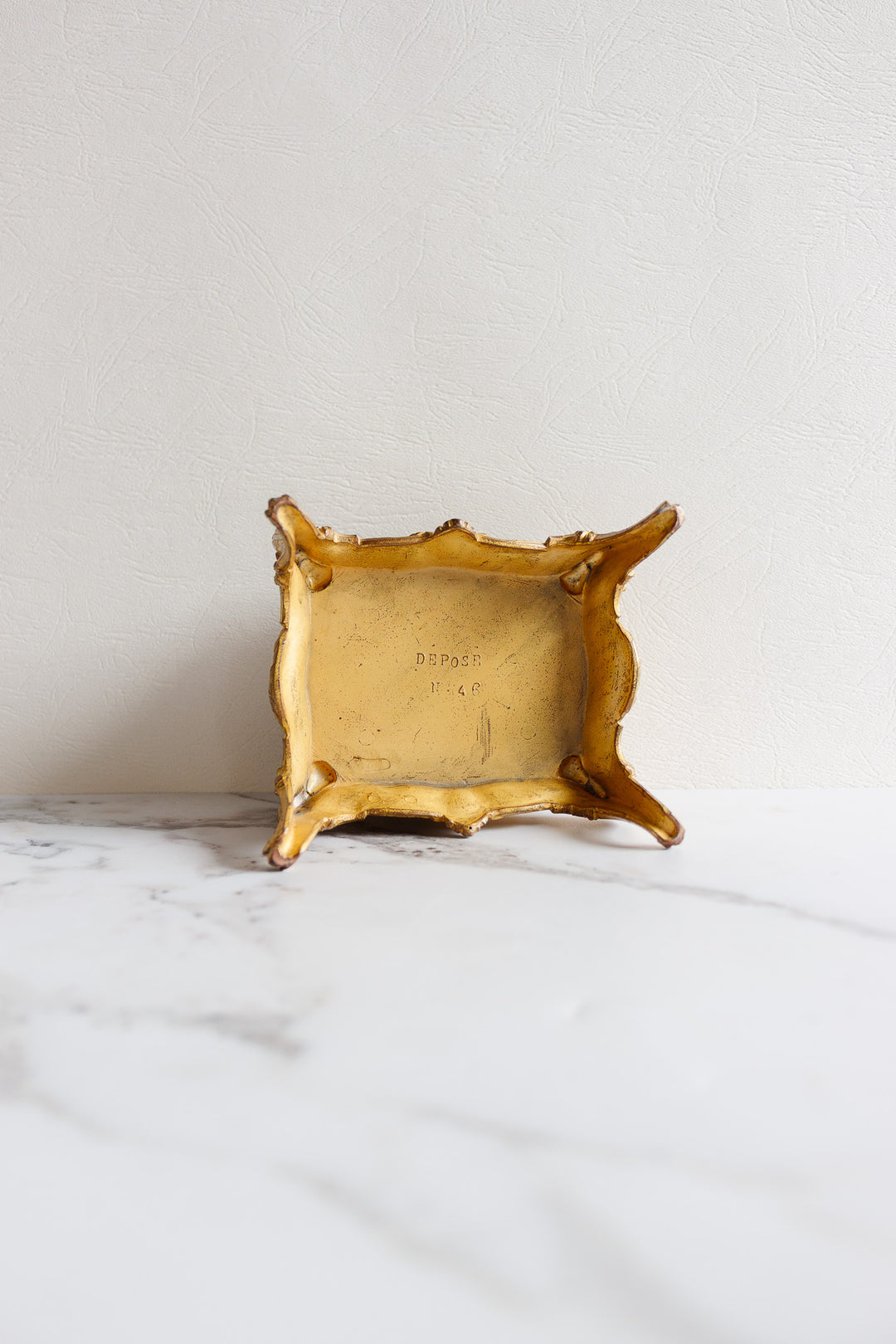 antique french bijoux heavy cast metal casket with tufted fabric lining