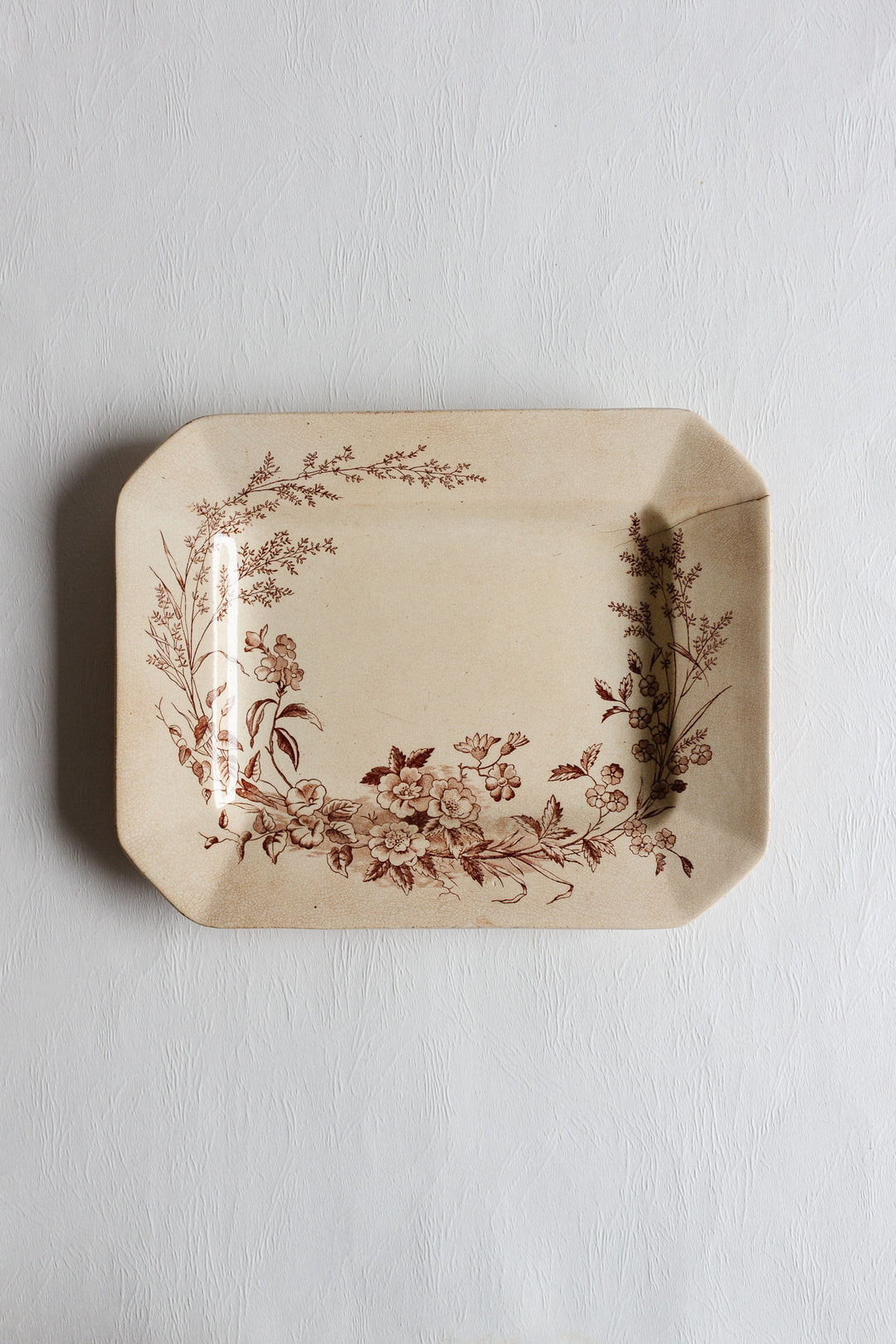 rare late 1800s cliff "montreal" transferware platter
