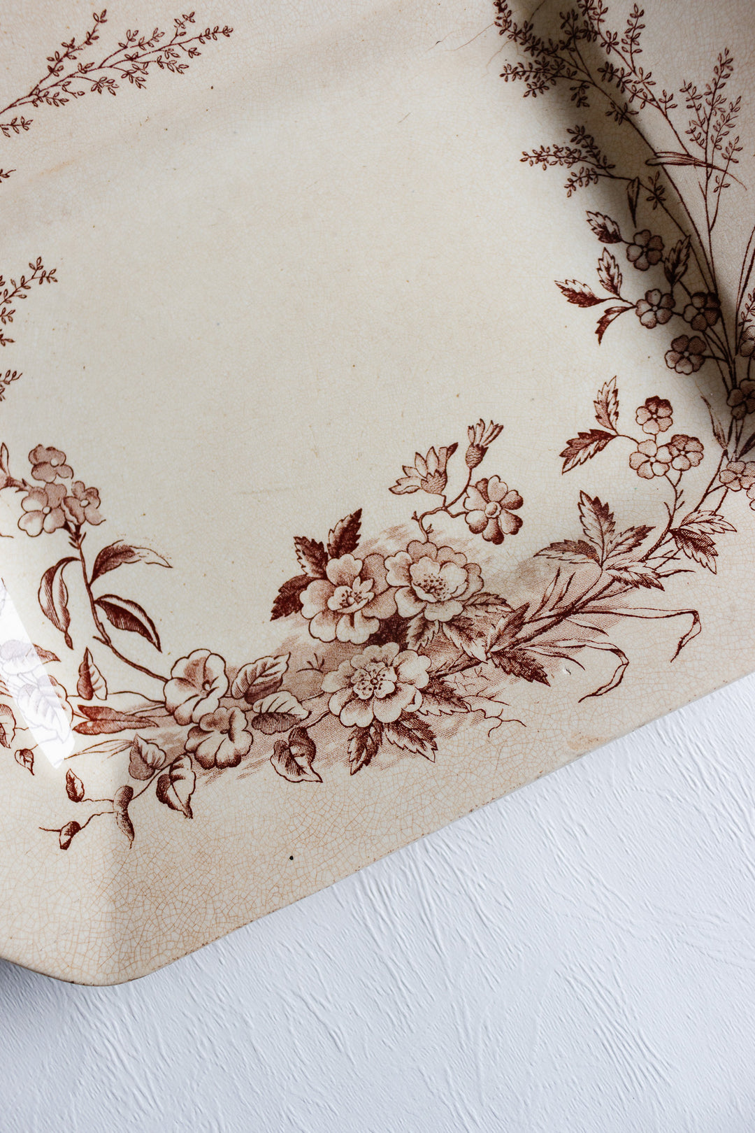 rare late 1800s cliff "montreal" transferware platter