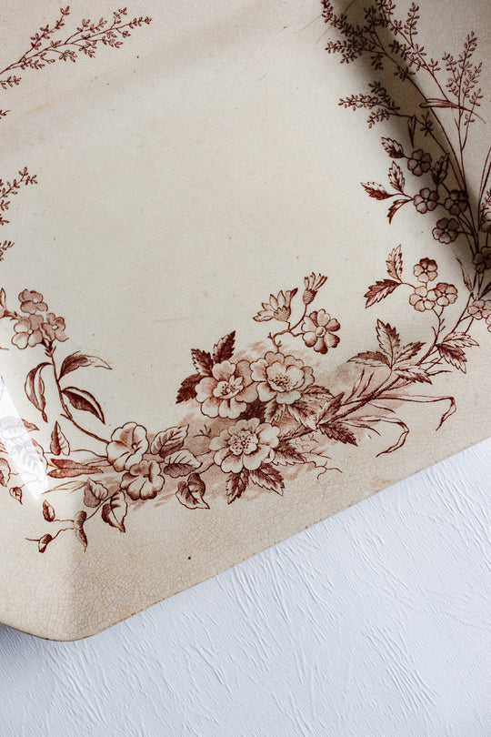 rare late 1800s cliff "montreal" transferware platter