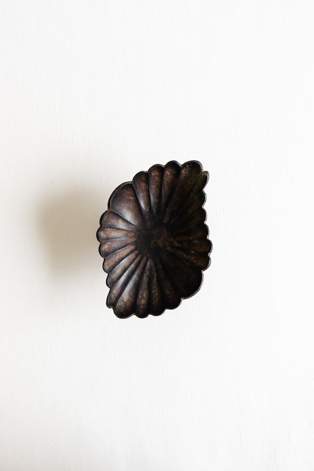 antique french cast metal pedestal dish