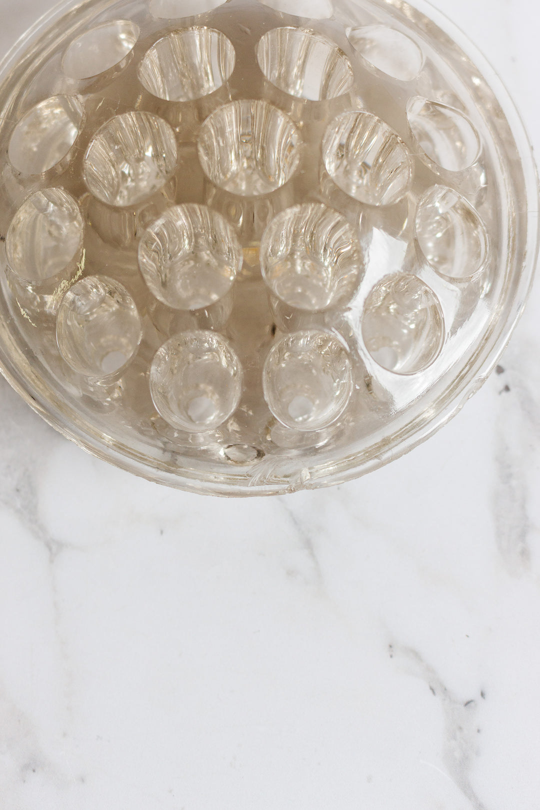 antique french glass floral frog