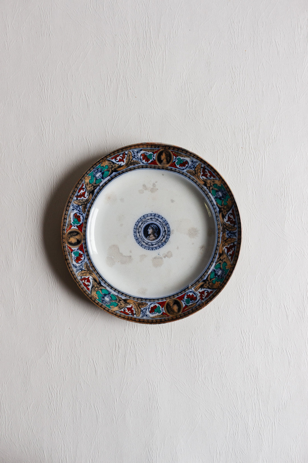 set of 9 "faïence anglaise" salad plates