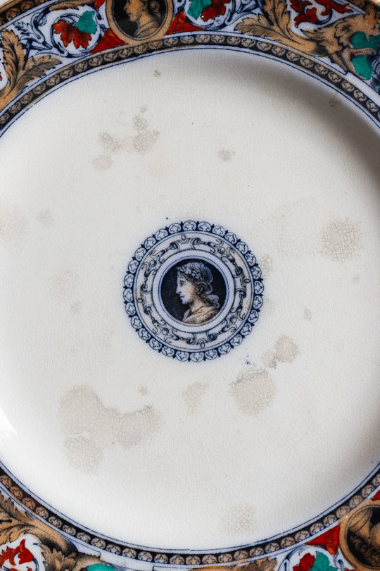 set of 9 "faïence anglaise" salad plates