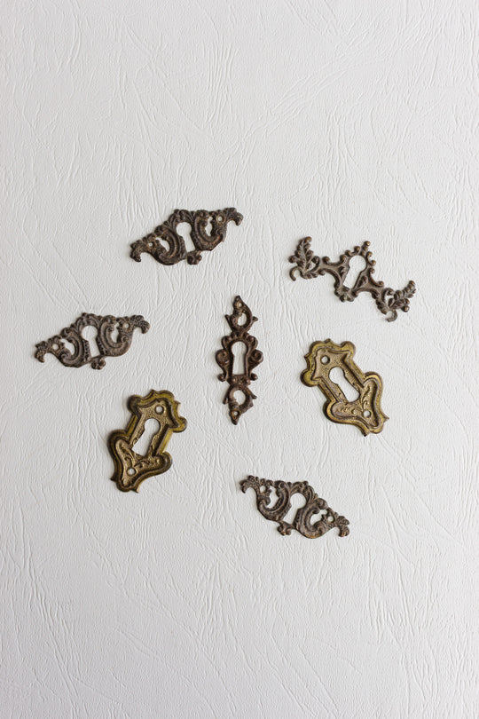 antique french keyhole escutcheons