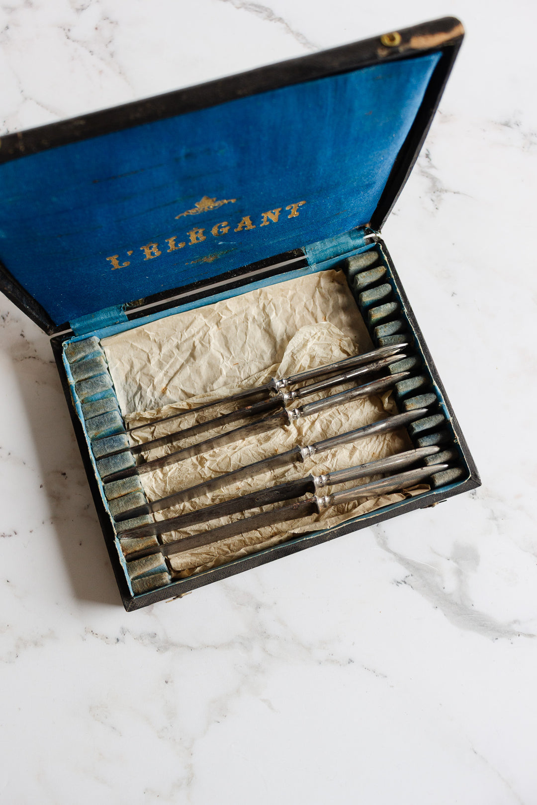 l'élégant french "acier super" set of 6 knives