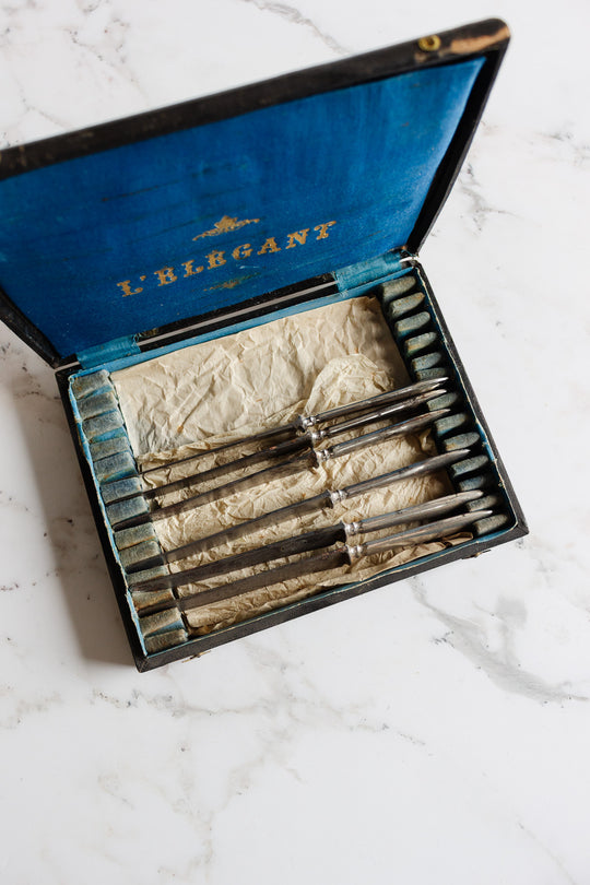 l'élégant french "acier super" set of 6 knives