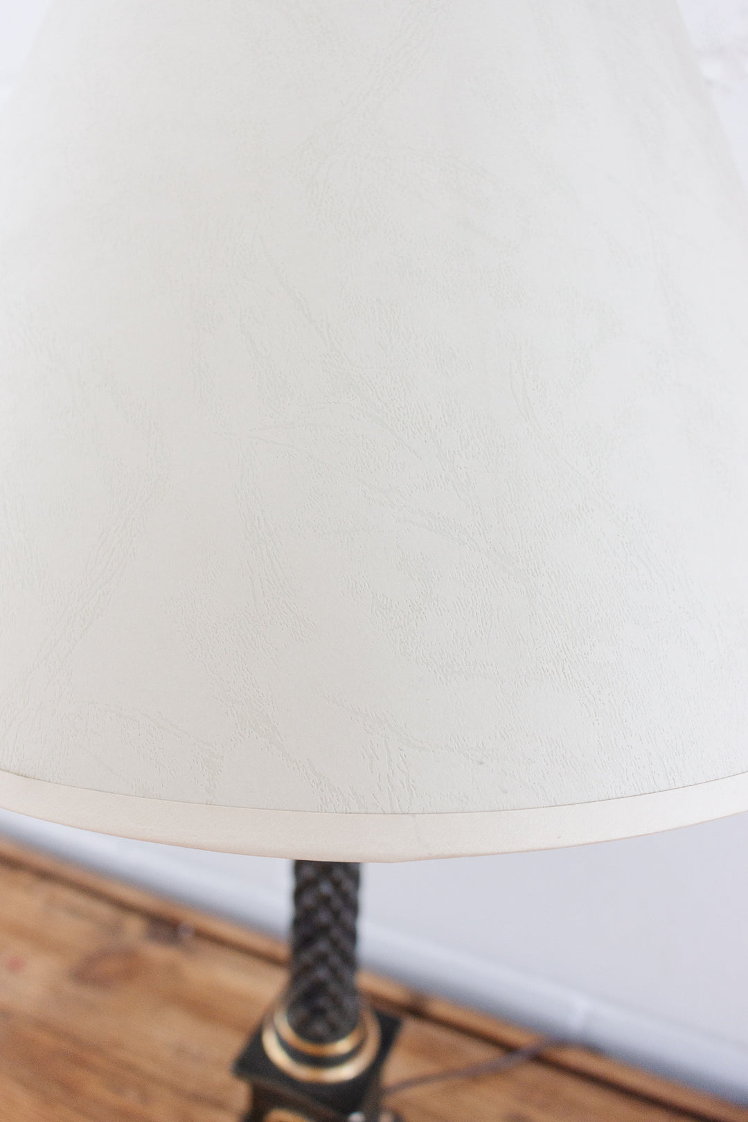 midcentury carved wood and plaster lamp