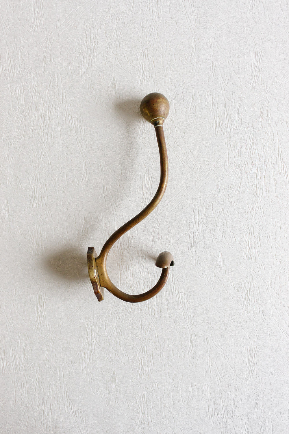 antique french solid brass hat hook