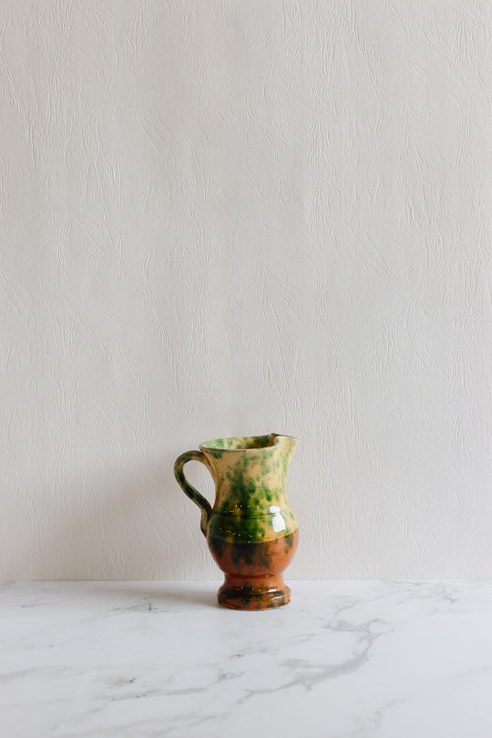 vintage french petite stoneware pitcher and vase