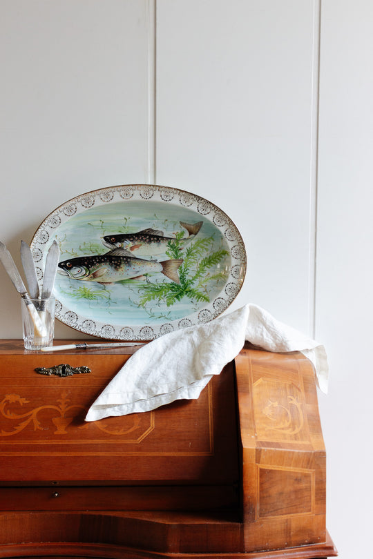 antique limoges france fish serving platter