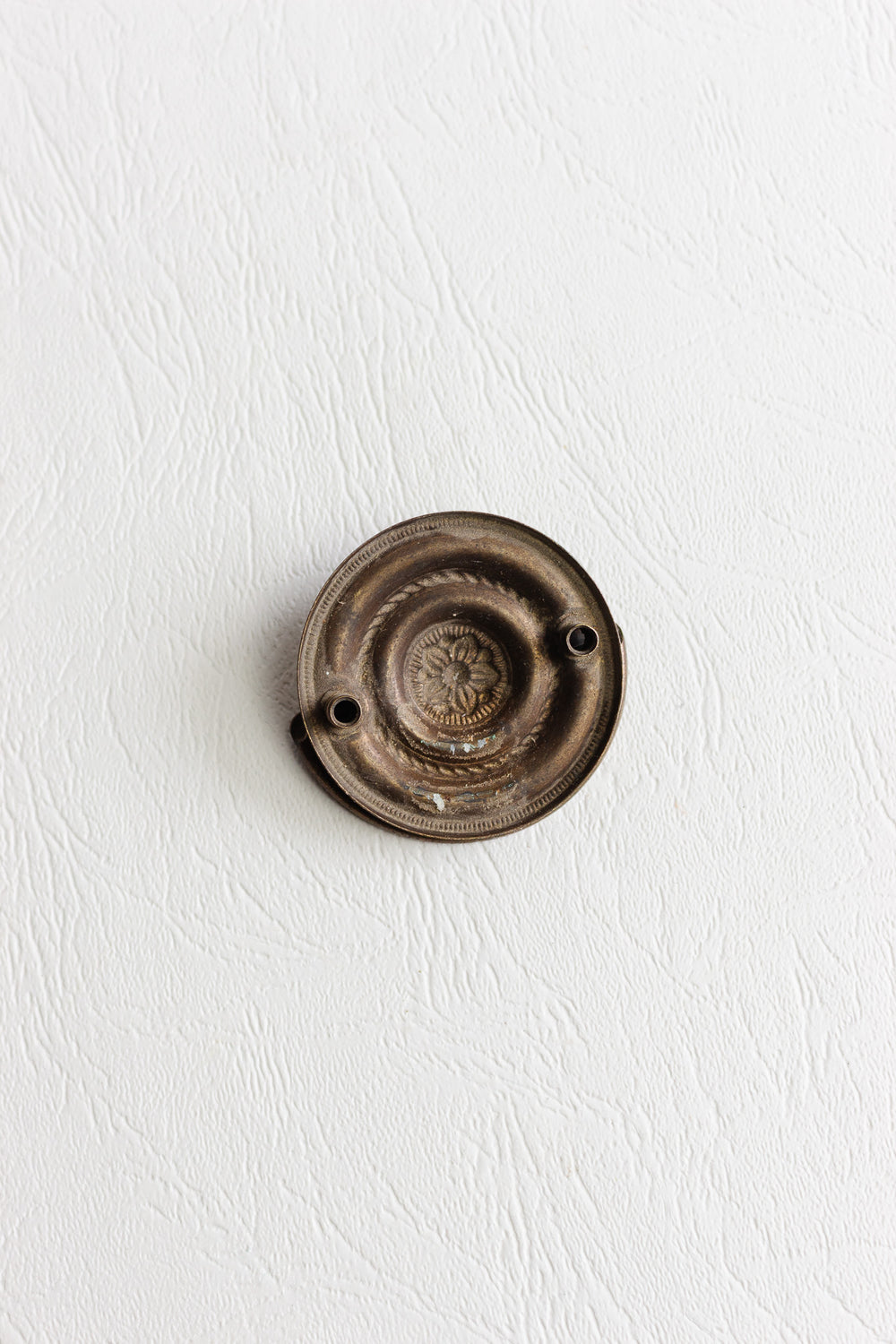 antique french floral brass ring pull cabinet knob