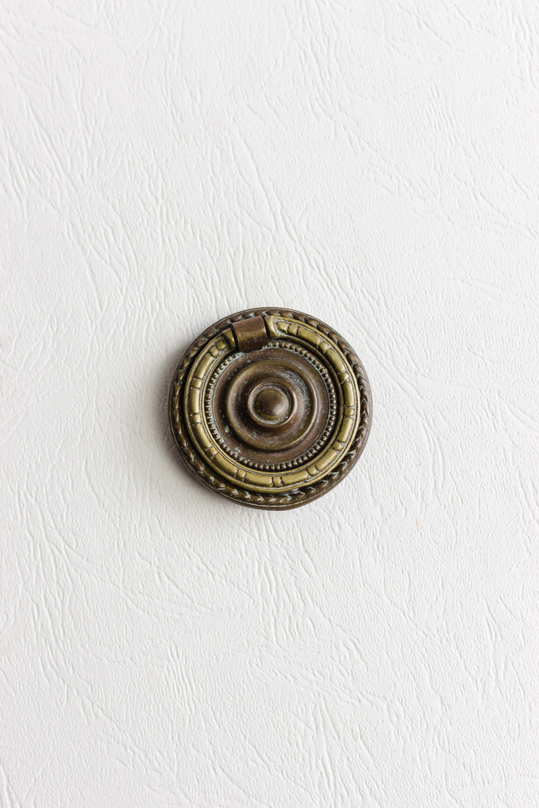 antique french ring pull brass cabinet knob