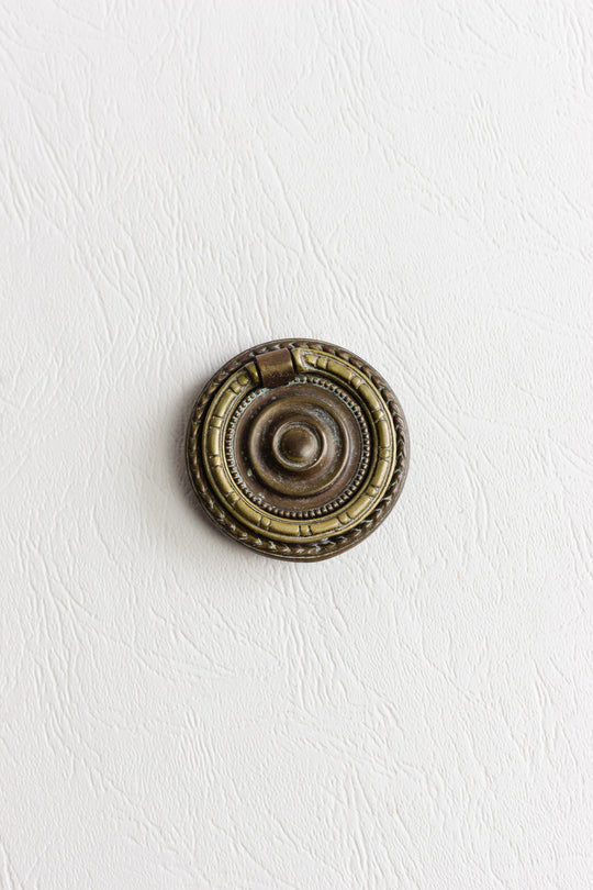 antique french ring pull brass cabinet knob