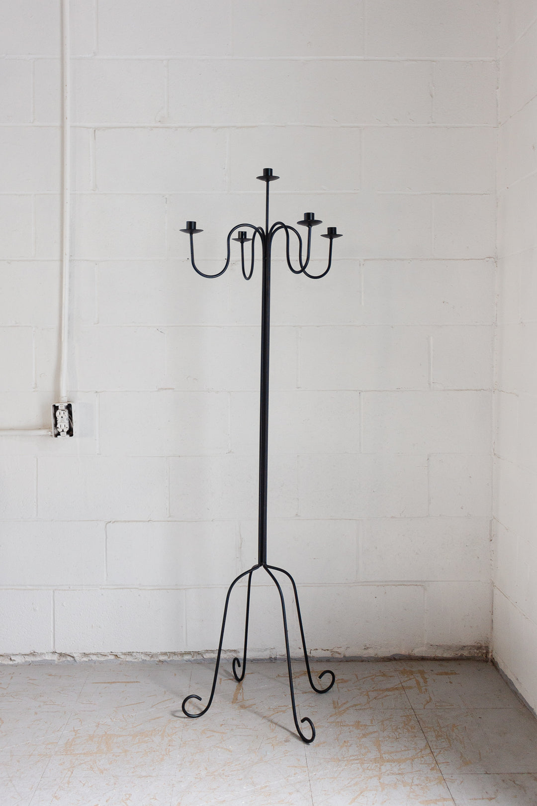 vintage sculptural floor candelabra