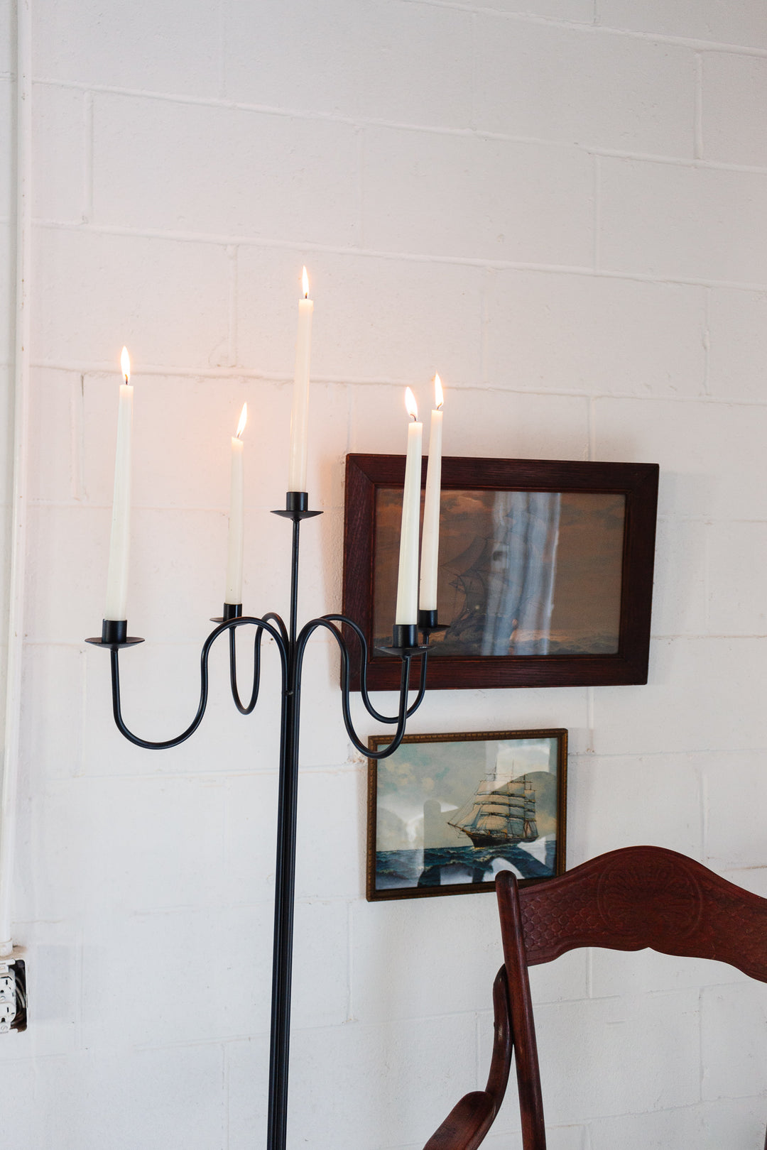 vintage sculptural floor candelabra