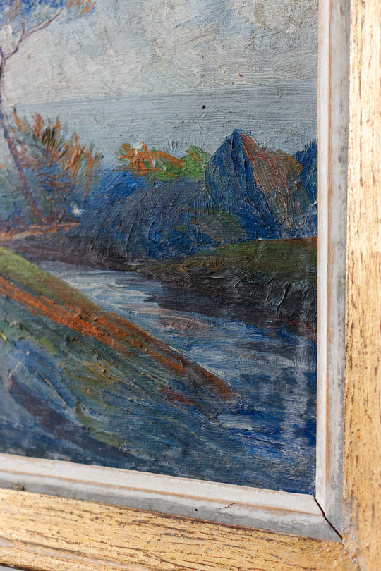 paysage aux nuances de bleu