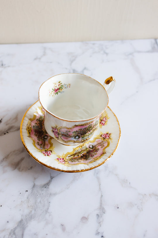 vintage paragon Chippendale teacup set of 6