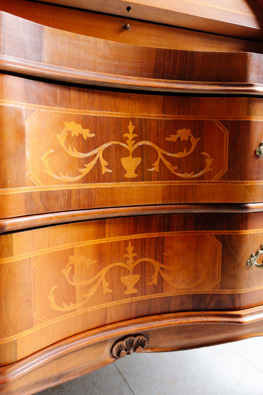 vintage italian inlay secretary desk
