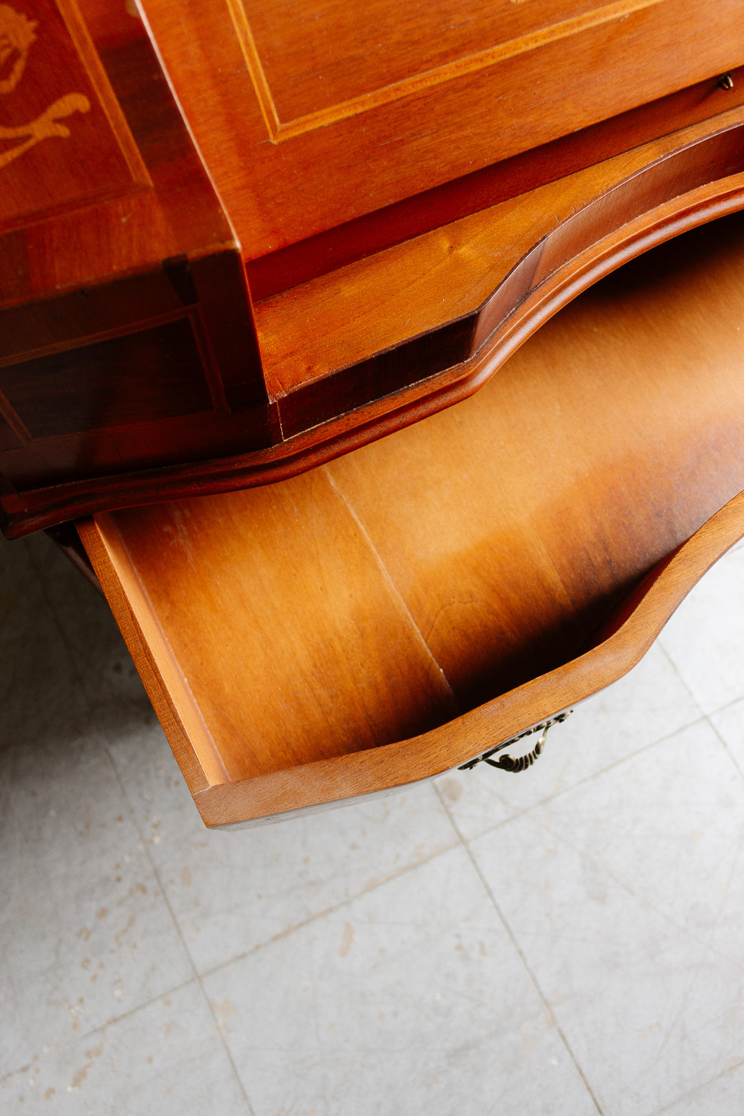 vintage italian inlay secretary desk