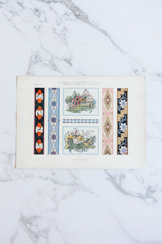 turn of the century French chromolithograph collection, “journal de la décoration”