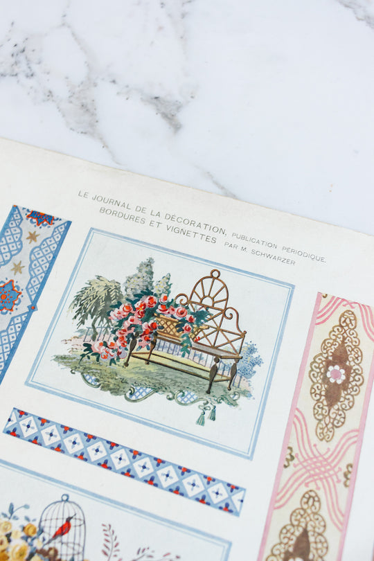 turn of the century French chromolithograph collection, “journal de la décoration”