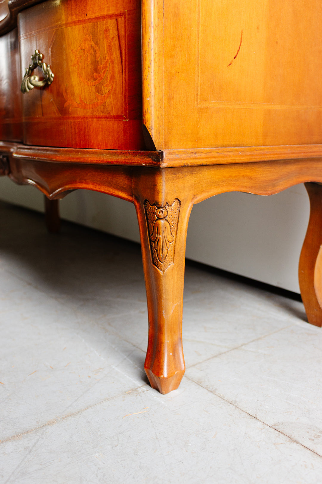 vintage italian inlay secretary desk