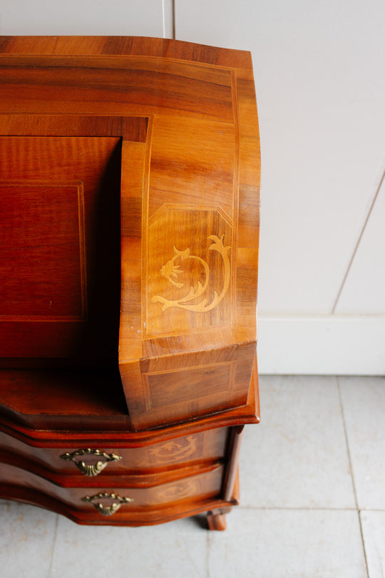 vintage italian inlay secretary desk