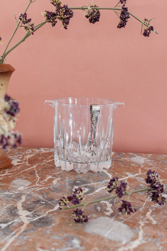 vintage italian cut glass ice bucket