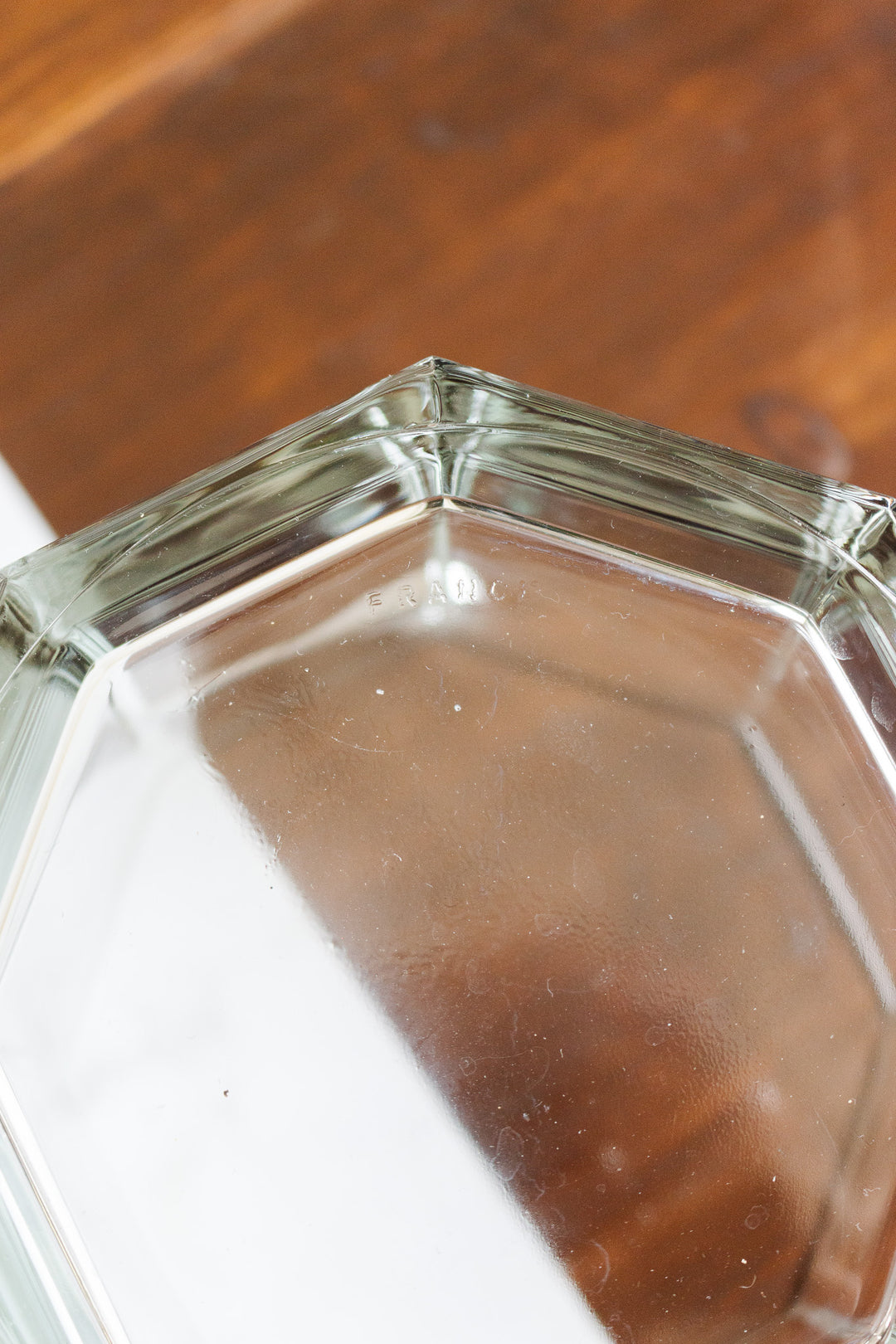 vintage french glass ice bucket with metal handle