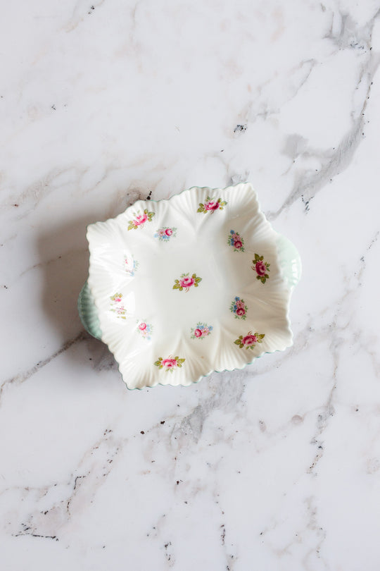 vintage Shelley porcelain rosebud tray