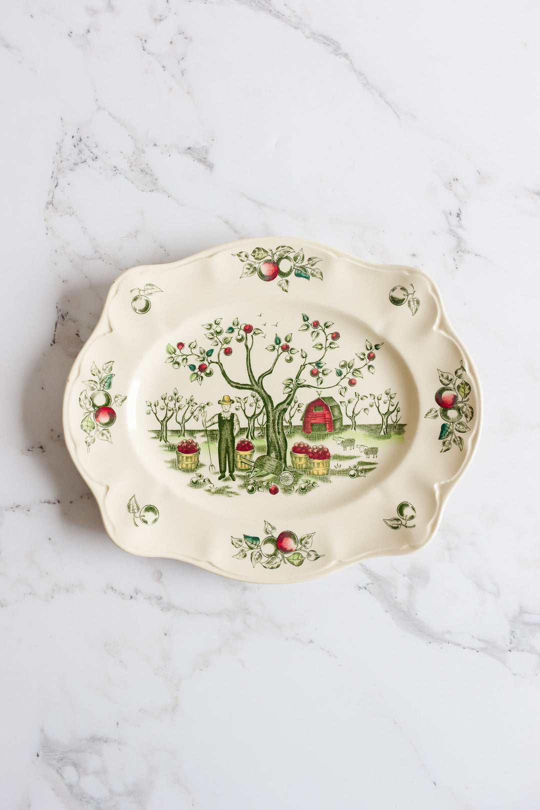 vintage johnson brothers "apple harvest" platter