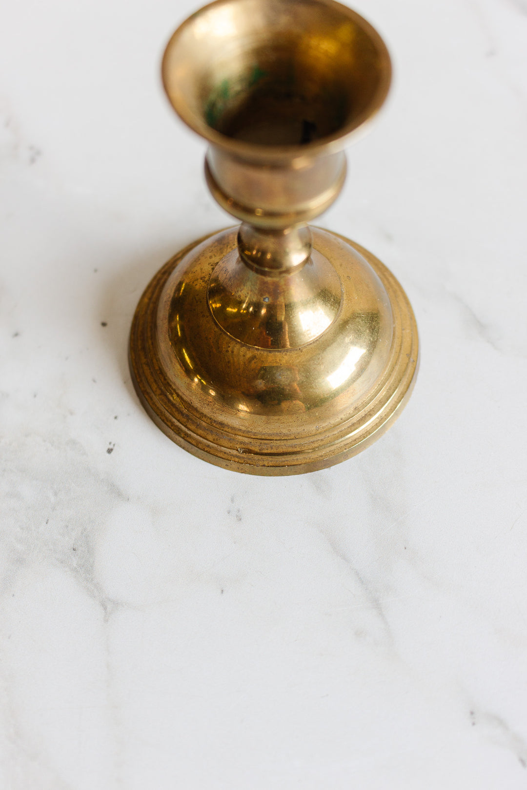 pair of vintage french brass candlesticks