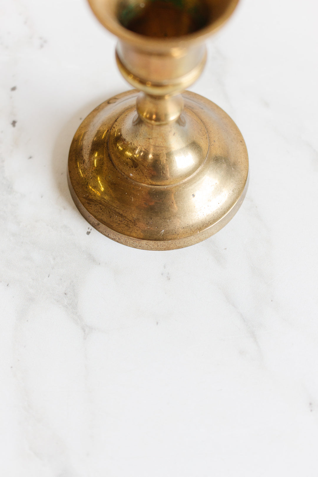 pair of vintage french brass candlesticks