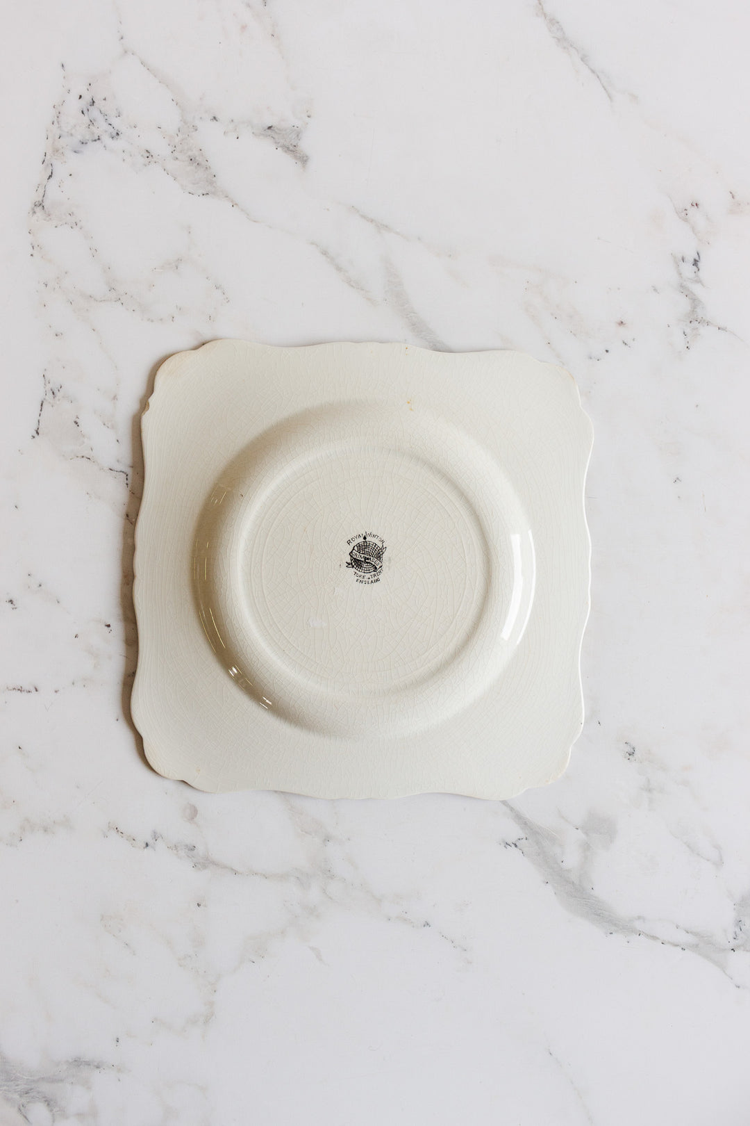rare art deco royal handpainted winton square cake plate
