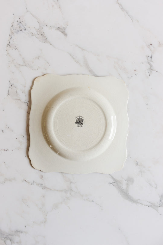 rare art deco royal handpainted winton square cake plate
