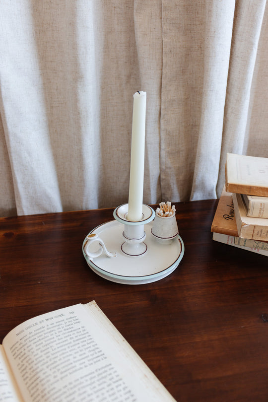 unique antique french porcelain match strike chamberstick