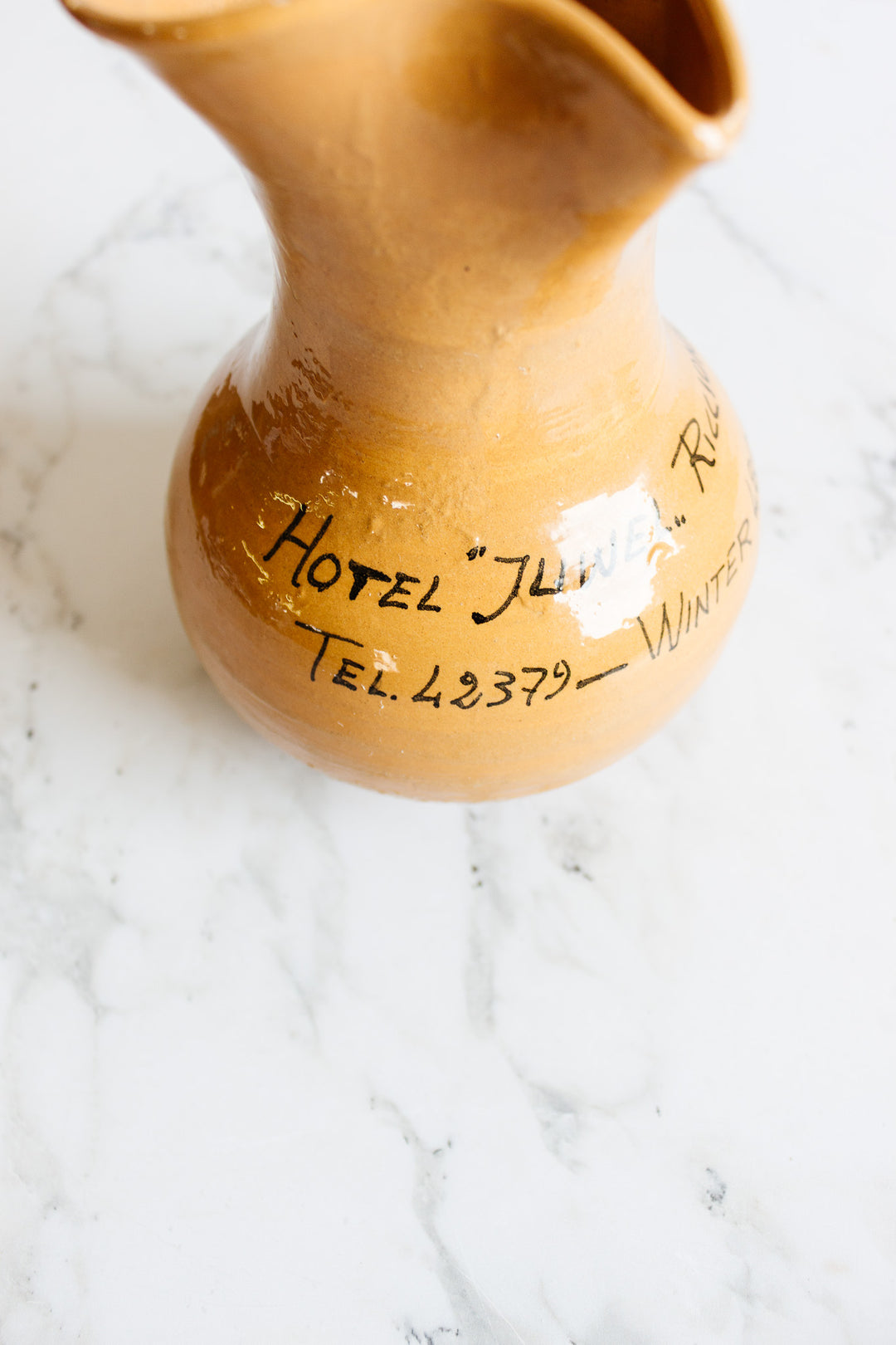 vintage french "hotel juwel" promotional pitcher