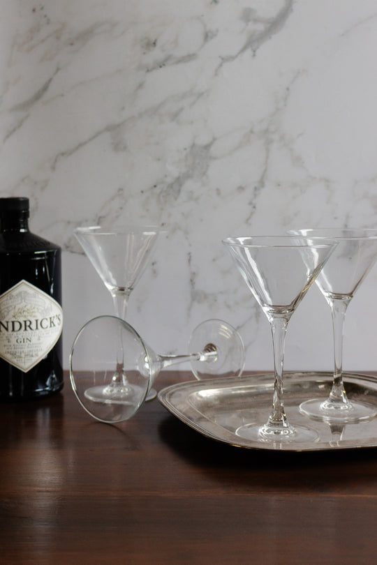 set of 4 vintage french crystal martini glasses