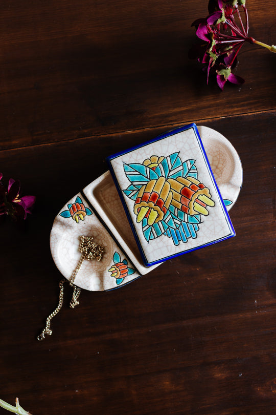 rare antique émaux de Longwy cendrier