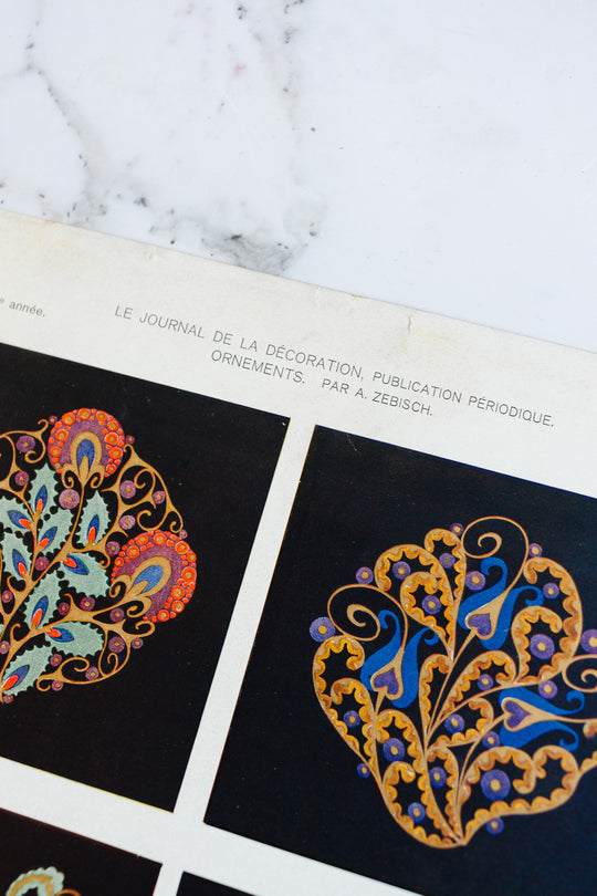 turn of the century French chromolithograph collection, “journal de la décoration”