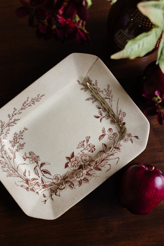 rare late 1800s cliff "montreal" transferware platter