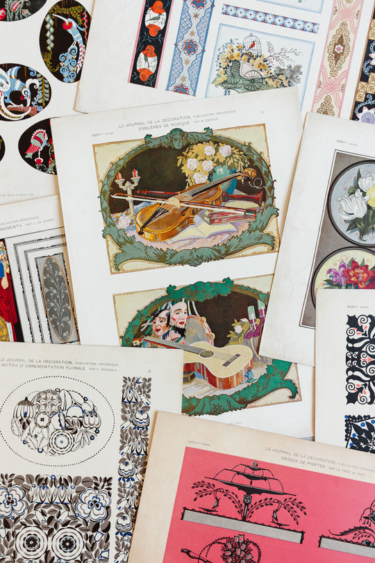 turn of the century French chromolithograph collection, “journal de la décoration”