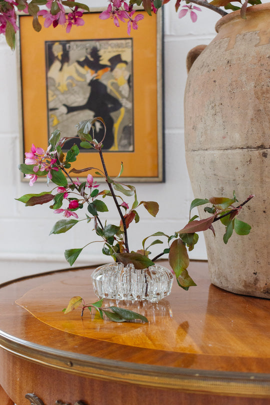 antique french glass flower frog